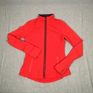 Lululemon Define Running Jacket Thumbhole Sleeves Size 8 Bright Orange Pink